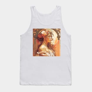 Alphonse Mucha Style Portrait of a Beautiful Woman Tank Top